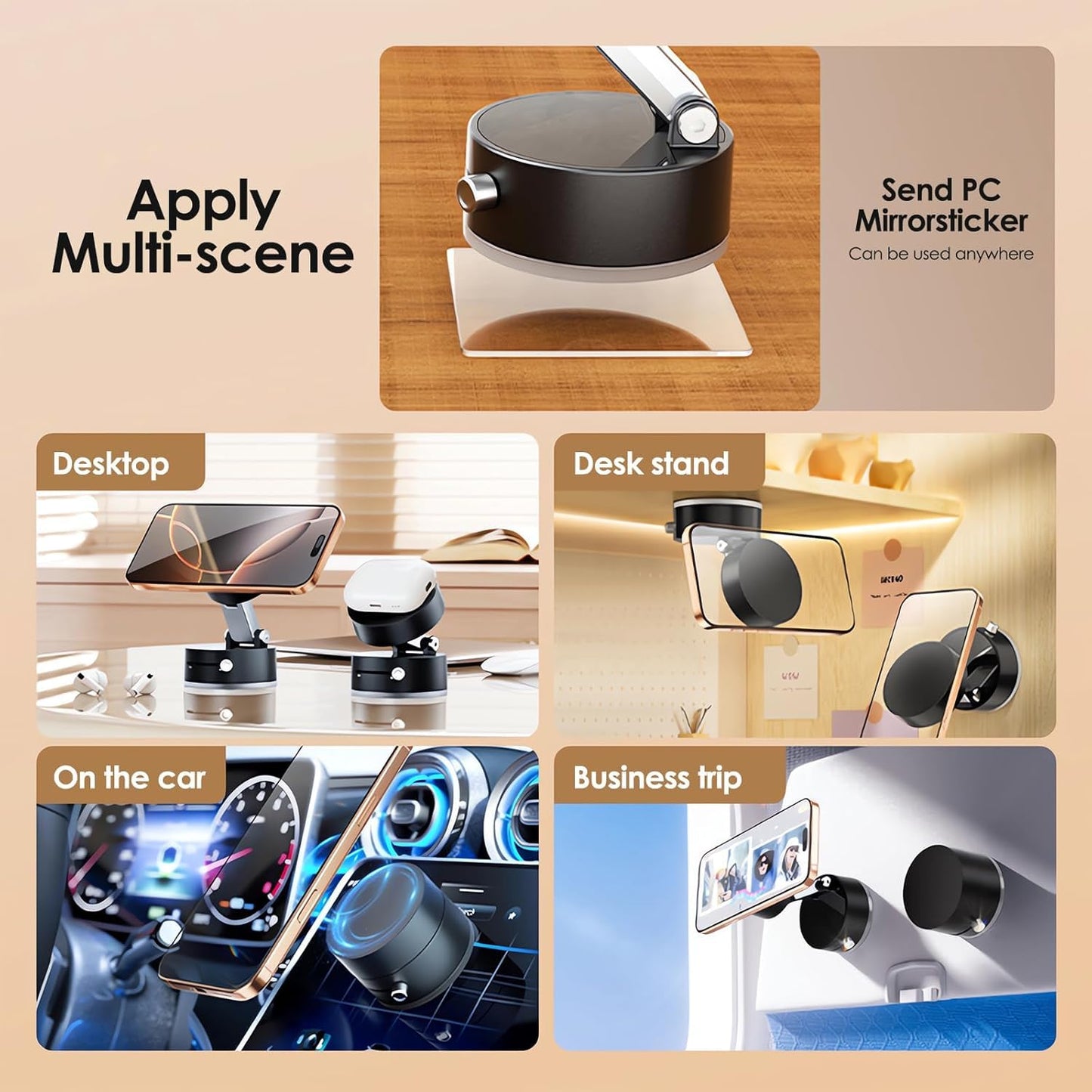 Clampix™ Vacuum Magnetic Suction Phone Holder